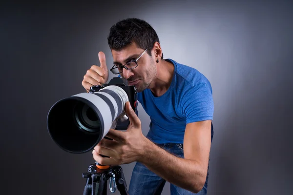 Porträt eines professionellen Fotografen — Stockfoto