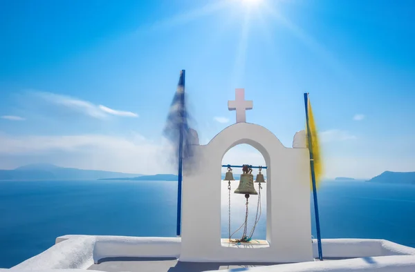Церковь Ия на острове Санторини — стоковое фото