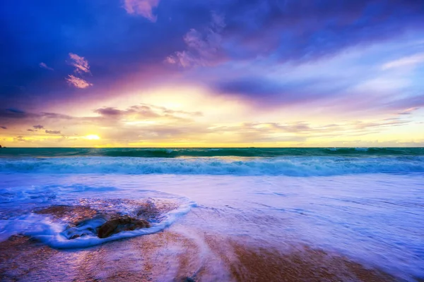 Tramonto Sulla Spiaggia Grecia — Foto Stock