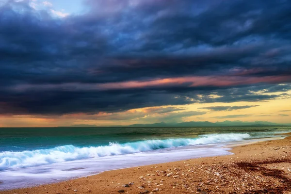 Sunset Beach Greece — Stock Photo, Image
