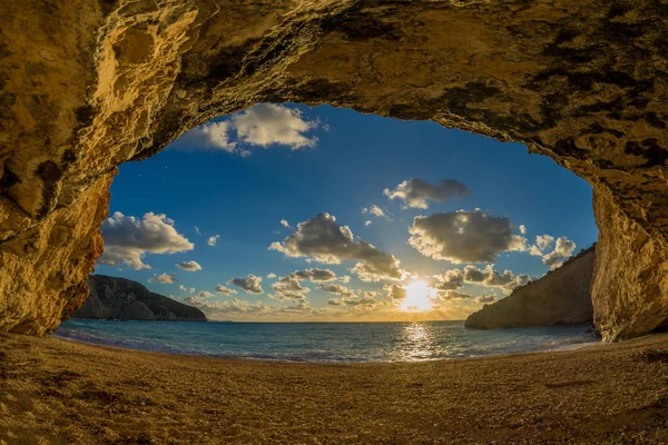 Sonnenuntergang am Strand in Griechenland — Stockfoto