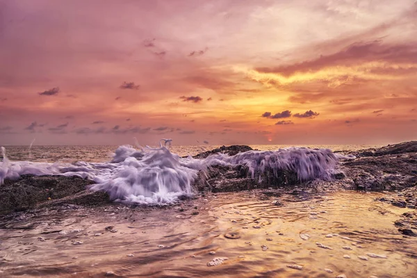 Západ slunce Khao Lak beach Thajsko — Stock fotografie