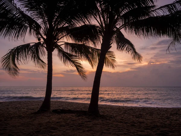 Tropikalna plaża o zachodzie słońca — Zdjęcie stockowe