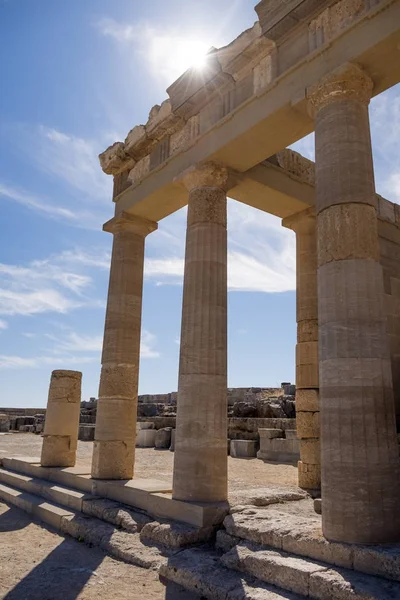 Acropole de Lindos sur l'île de Rhodes — Photo