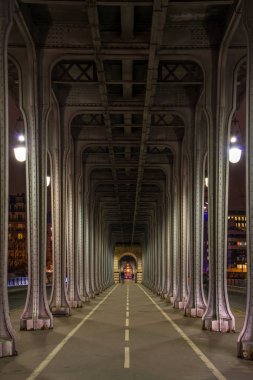 köprü Pont de Bir-Hakeim Paris'te Seine nehri geçiyor