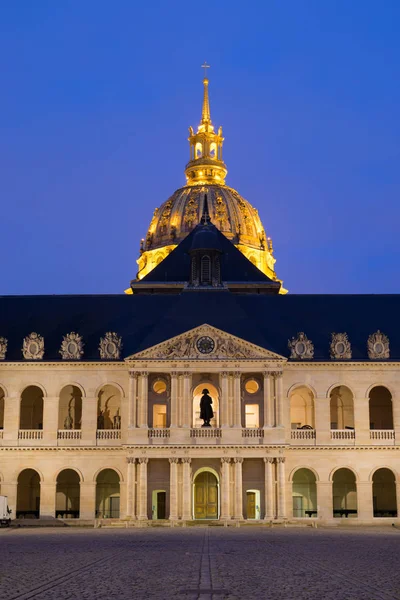Wieczorem Widok Les Invalides Paryżu Francja — Zdjęcie stockowe