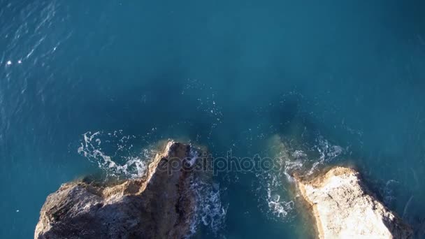 Vista Aérea Playa Kalamitsi Mar Jónico Isla Lefkada Grecia — Vídeos de Stock