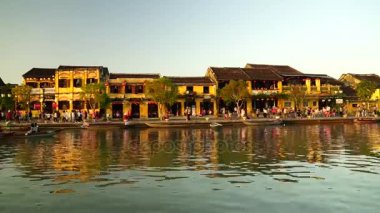 Gece şehir Hoi An. Vietnam mesire kasaba Hoi An. turist dönüm noktası