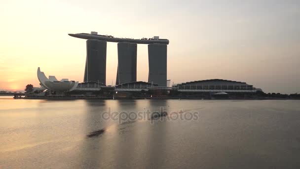 Miasto Singapur Singapur Lutego 2016 Marina Bay Sands Nocy Największy — Wideo stockowe