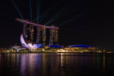 Nightscape Singapur Marina Bay, Singapur kum