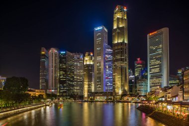 Singapur Şehri Skyline 'da görüntüle