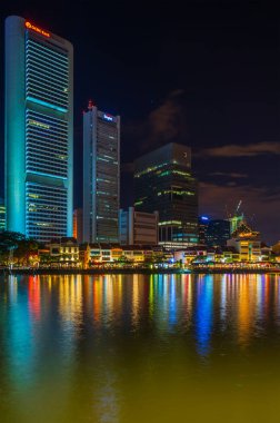 Singapur Şehri Skyline 'da görüntüle