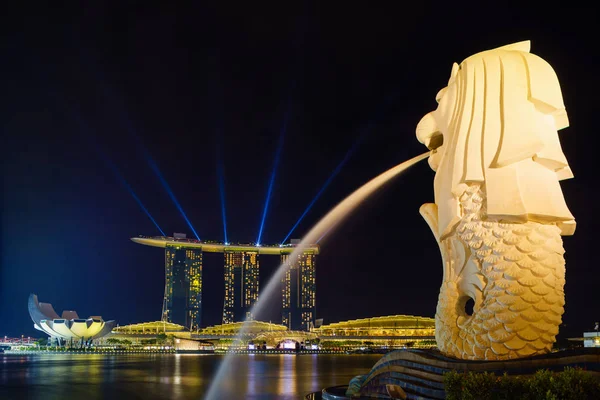 Spectra Light and Water Show Marina Bay Sand Casino Hotel Downto — Stock Photo, Image