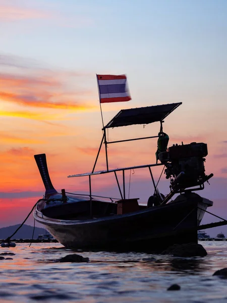 Barco Tradicional Cauda Longa Praia Tailândia — Fotografia de Stock