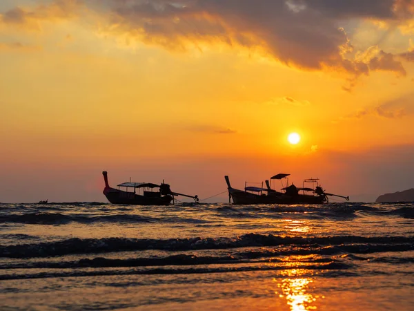 Traditionelles Langschwanzboot Strand Thailand — Stockfoto