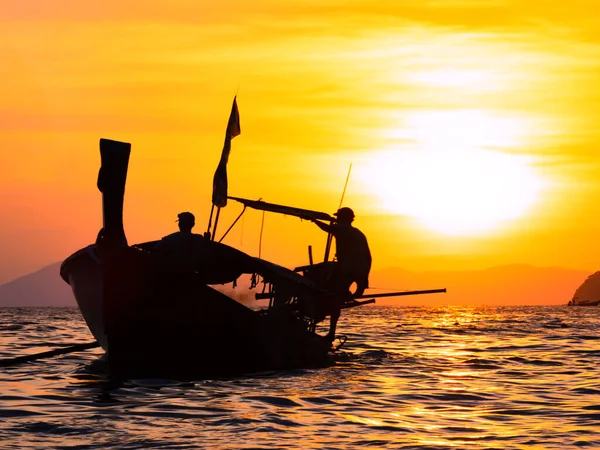 Bateau Traditionnel Longue Queue Sur Plage Thaïlande — Photo