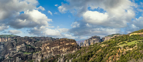 Greece. Meteora  incredible sandstone rock formations. 