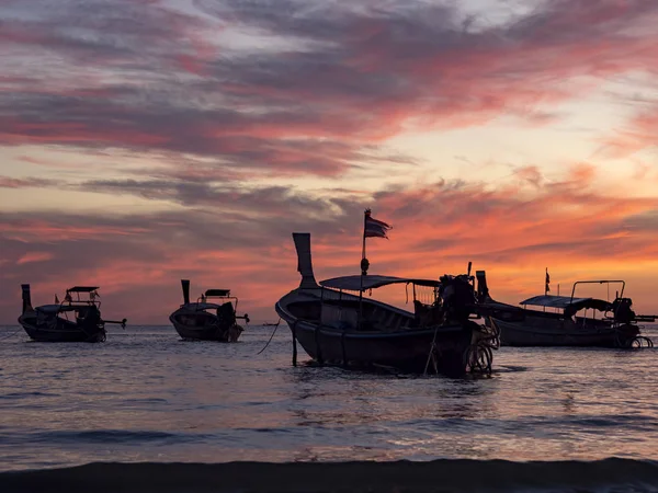 Traditionelles Langschwanzboot Strand Thailand — Stockfoto