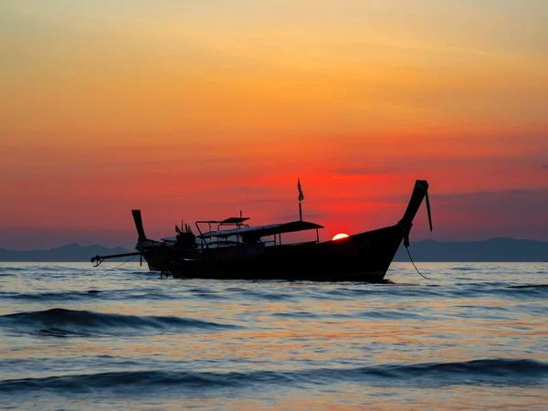 Traditionelles Langschwanzboot Strand Thailand — Stockfoto