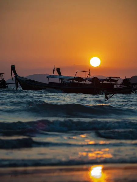 Traditionelles Langschwanzboot Strand Thailand — Stockfoto