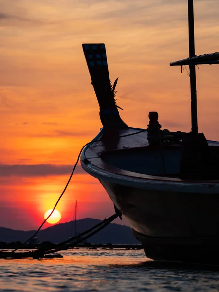 Traditionele Long Tail Boot Het Strand Thailand — Stockfoto