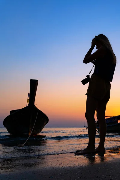 Pôr Sol Província Nang Krabi Tailândia — Fotografia de Stock