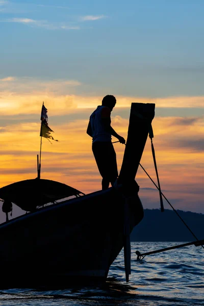 Pôr Sol Província Nang Krabi Tailândia — Fotografia de Stock