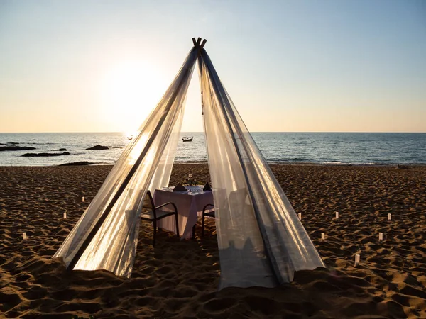 Mesa Cena Playa Bali — Foto de Stock