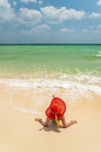 Piękna Kobieta Plaży Tajlandii — Zdjęcie stockowe