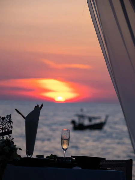 Mesa Cena Playa Bali —  Fotos de Stock