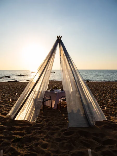 Mesa Cena Playa Bali — Foto de Stock