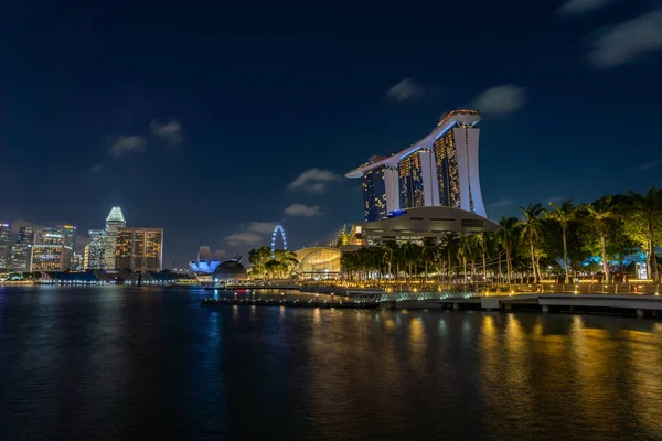 Ville Singapour Singapour Février 2020 Marina Bay Sands Nuit Grand — Photo