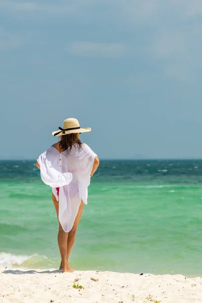 Schöne Frau Strand Thailand — Stockfoto