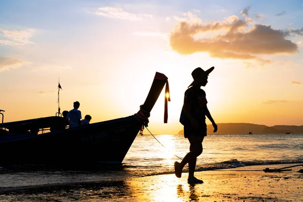 Pôr Sol Província Nang Krabi Tailândia — Fotografia de Stock