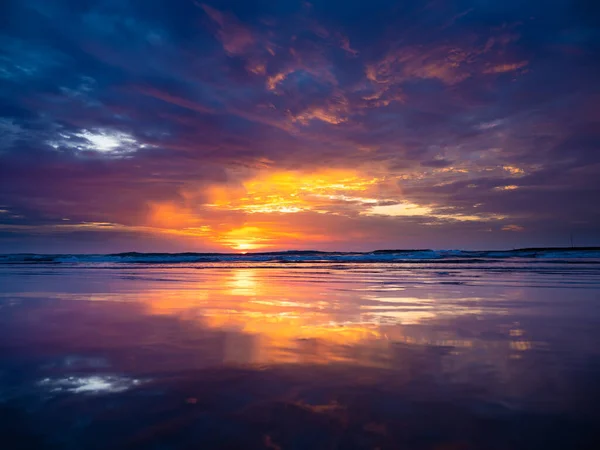 Sunset Kuta Beach Bali Indonesia — Stock Photo, Image