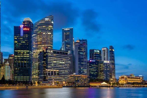Сінгапур Лютого 2020 Singapore Cityscape Financial Building Marina Bay Area — стокове фото