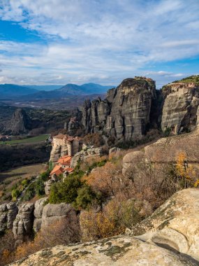 Meteora Yunanistan 'ın Kutsal Manastırı. Kum taşı oluşumları.  