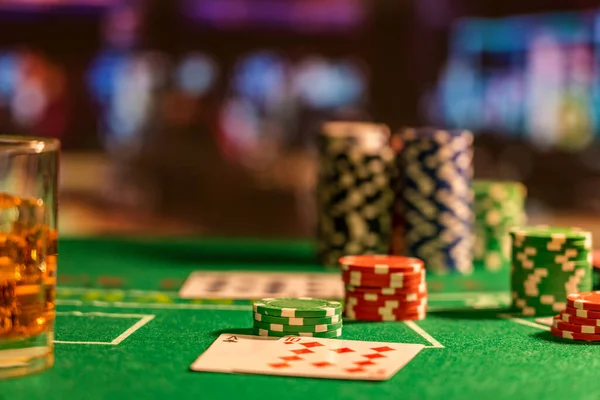 Een Casino Black Jack Tafel — Stockfoto