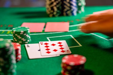 Bir Casino Black Jack masası. 