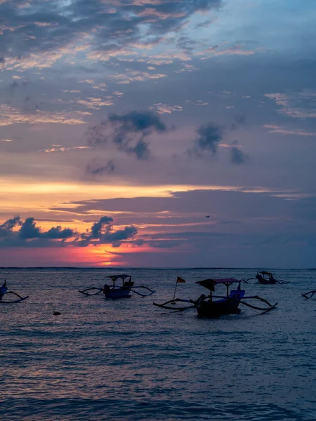 Solnedgång Vid Stranden Kuta Bali — Stockfoto