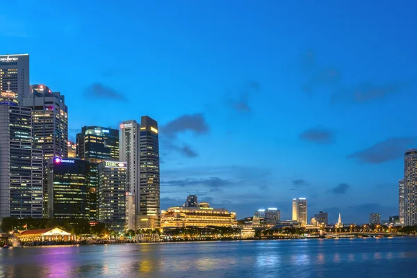 Singapur Singapur Febrero 2020 Vista Singapore City Skyline Por Noche — Foto de Stock