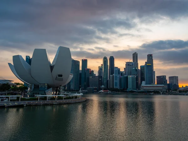 Singapore Singapore February 2020 View Singapore City Skyline Night — Stok fotoğraf