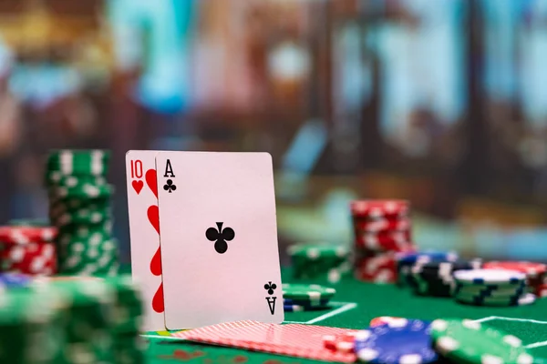 Bir Casino Black Jack Masası — Stok fotoğraf