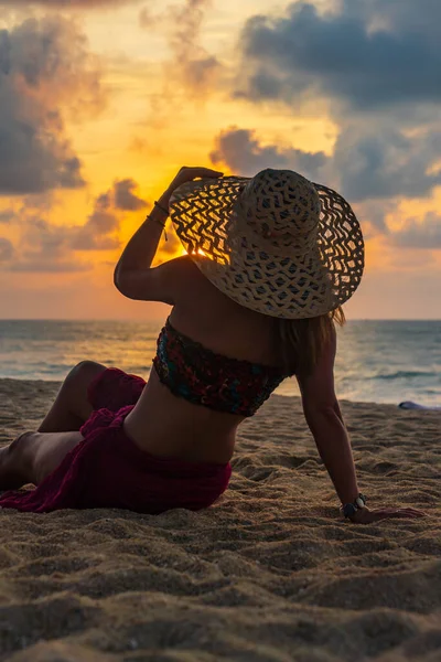 Piękna Kobieta Plaży Tajlandii — Zdjęcie stockowe