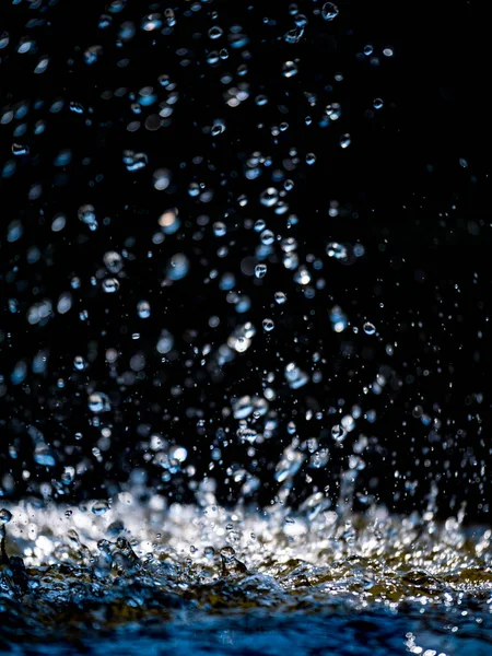 Gotas Água Sobre Fundo Preto — Fotografia de Stock