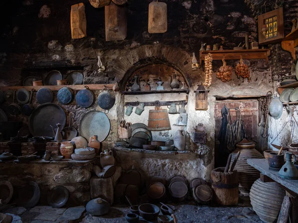 Ancient kitchen in the monastery in Meteora Greece