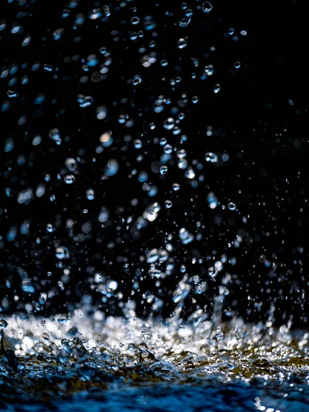 Gotas Agua Sobre Fondo Negro — Foto de Stock