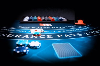 Bir kumarhane Black Jack masası sığ DOF 