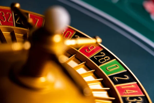 Mesa Ruleta Cerca Casino Enfoque Selectivo — Foto de Stock