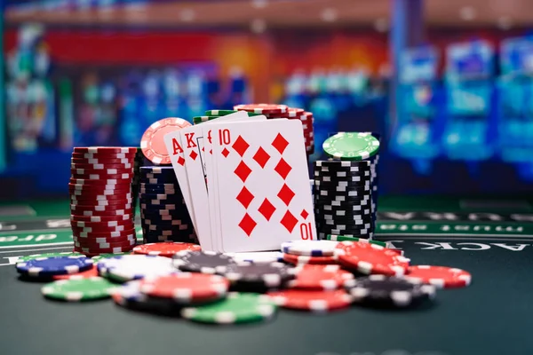 Poker Královská Flush Žetony Kasina — Stock fotografie